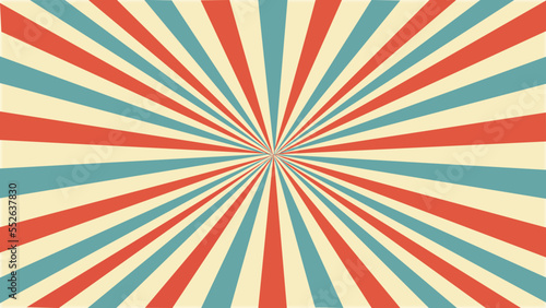 Vintage sunburst striped background vector illustration.