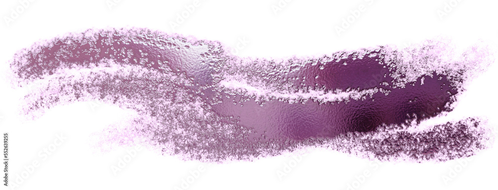3d rendering ,bright metallic purple ink brush marks transparent background