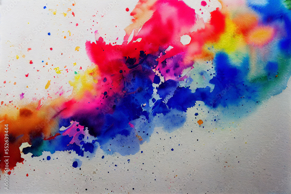 Fototapeta premium Abstract colorful watercolor for background. colorful watercolor paint paper background. Abstract painting background. Watercolor rainbow. Hand drawn, paper texture.