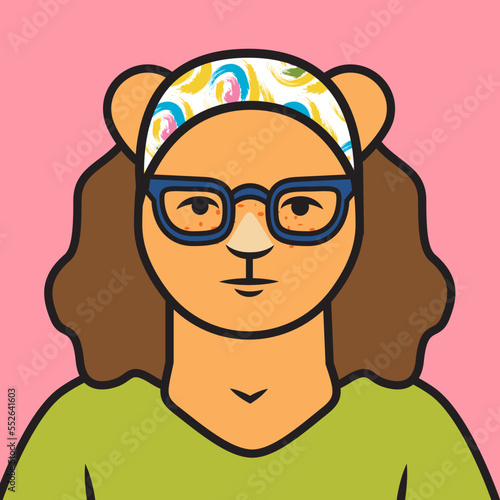 Jane millennial woman cat character icon avatar