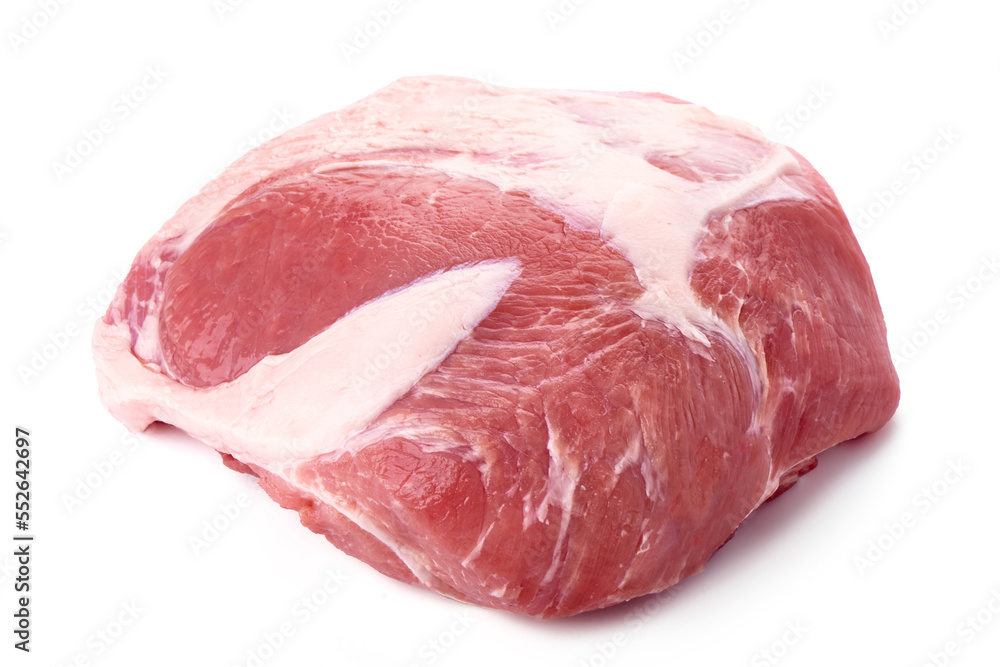Raw pork meat isolated on white background. Raw pork meat isolated on white background.