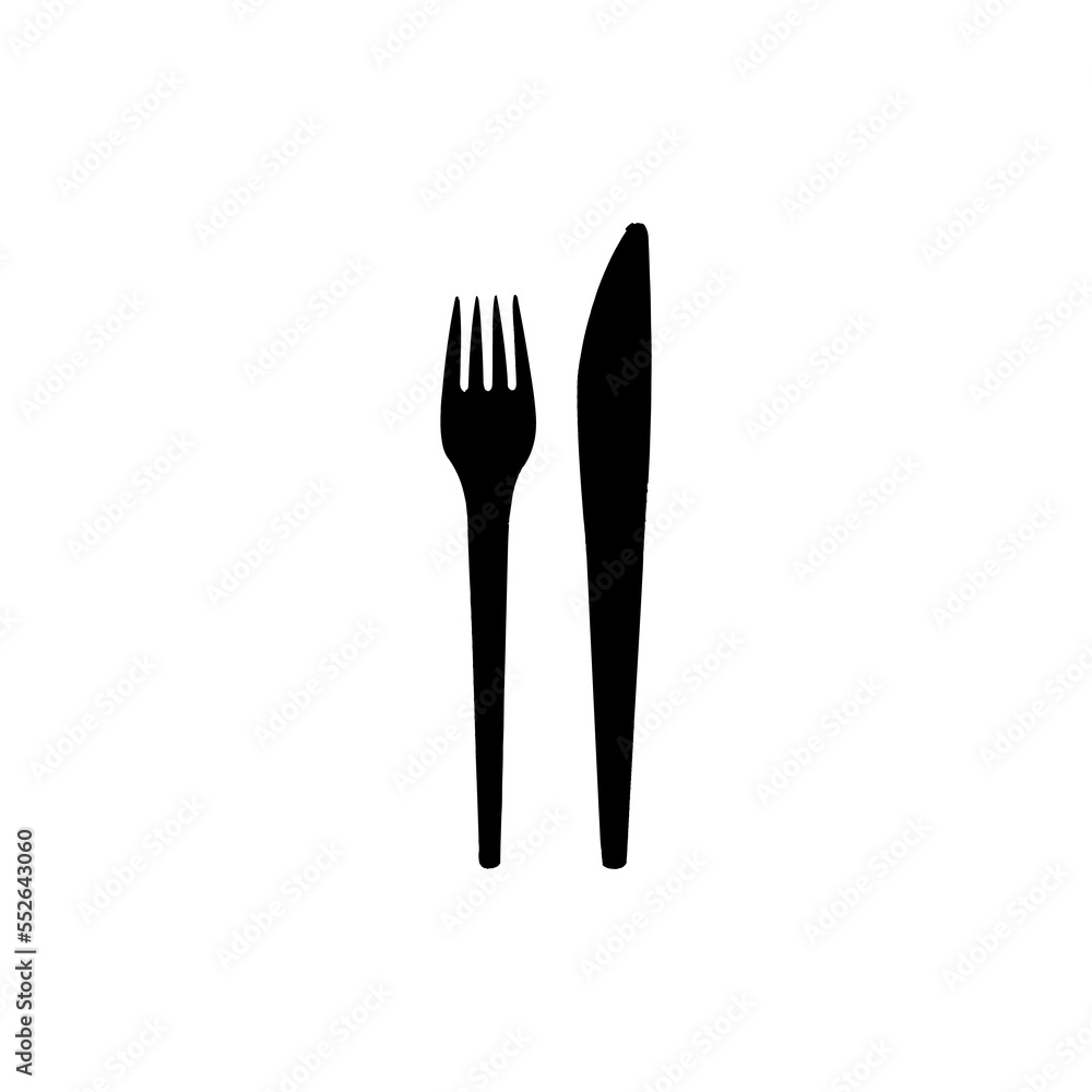 Fork and knife icon. Simple style food restaurant poster background symbol. Fork and knife brand logo design element. Fork and knife t-shirt printing. vector for sticker. Fork and knife icon. Simple style food restaurant poster background symbol. Fork and knife brand logo design element. Fork and knife t-shirt printing. vector for sticker.