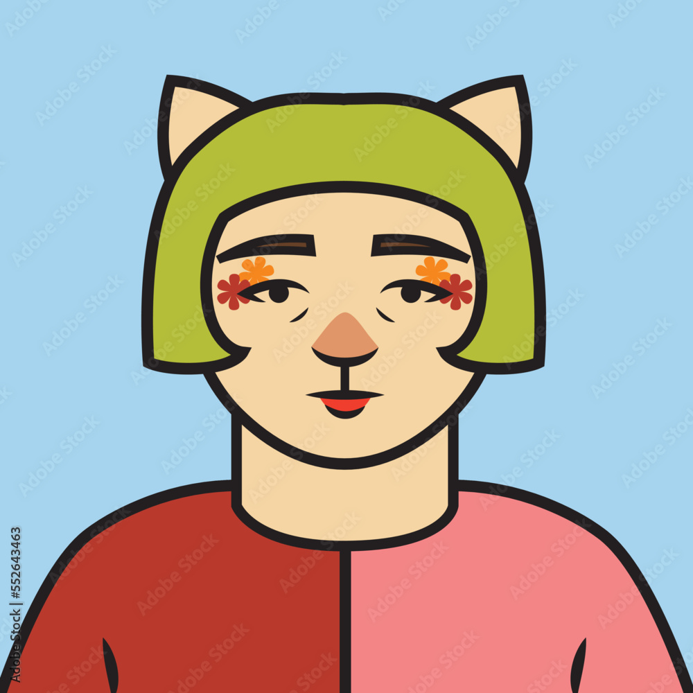 Mimi cool young avatar icon cat character Mimi cool young avatar icon cat character