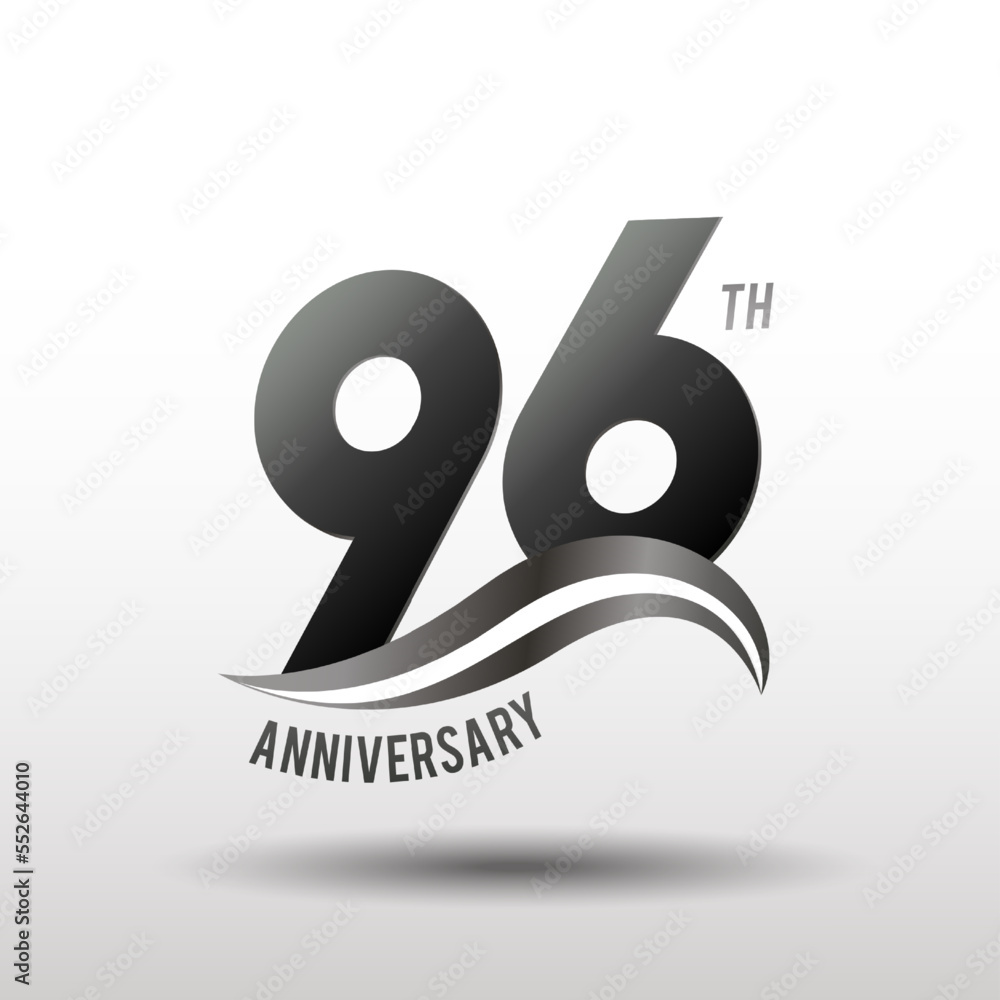 Fototapeta premium 96 Years Anniversary elegant swoosh Line Celebration
