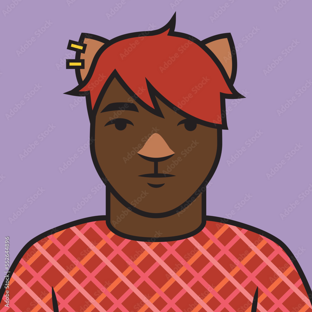 Jack millennial cat character avatar icon
