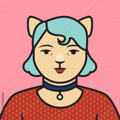 Lydia cool cat millennial choker avatar icon character