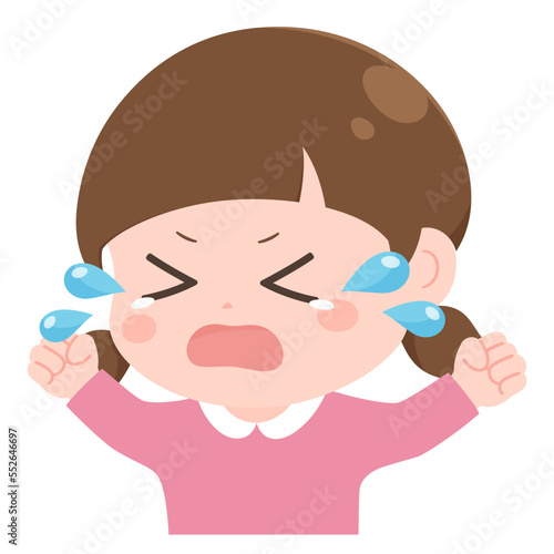 中耳炎の症状_泣く女の子のイラスト