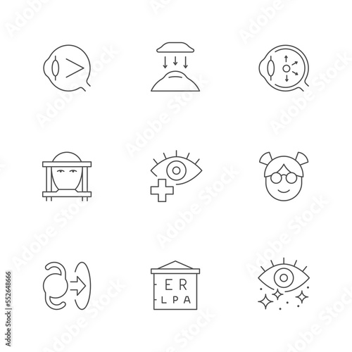 Set line icons of ophthalmology