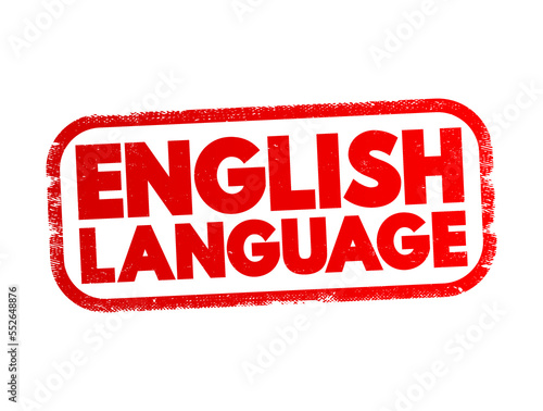 English Language text stamp, concept background