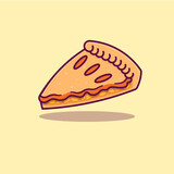 Slice of apple pie cartoon vector