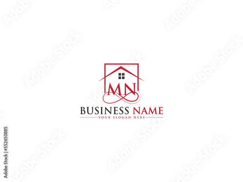 Modern MN nm Real Estate Logo Letter Vector Stock