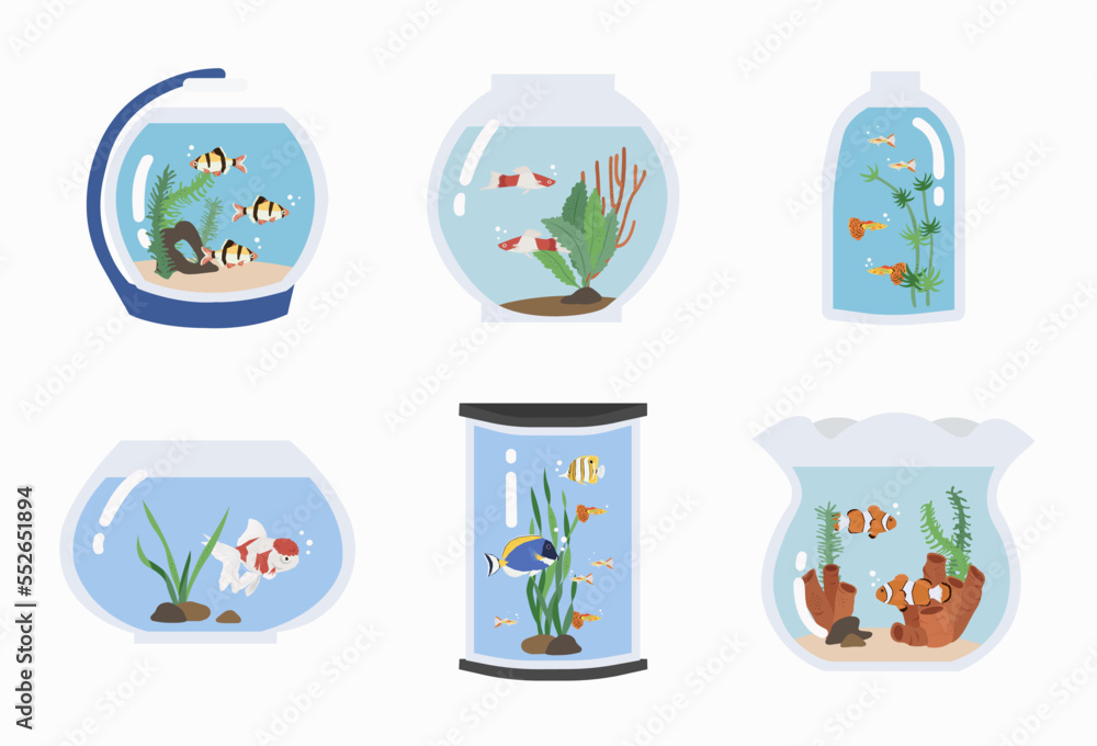 Fish Tank vector in flat design Fish Tank vector in flat design