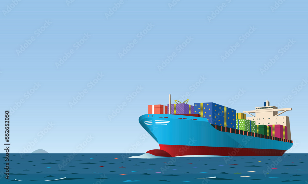 Obraz premium cargo ship in the sea