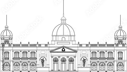 st pauls cathedral city classic old palace model building with white background