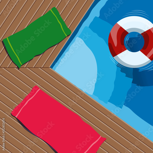 Swimming pool top-view