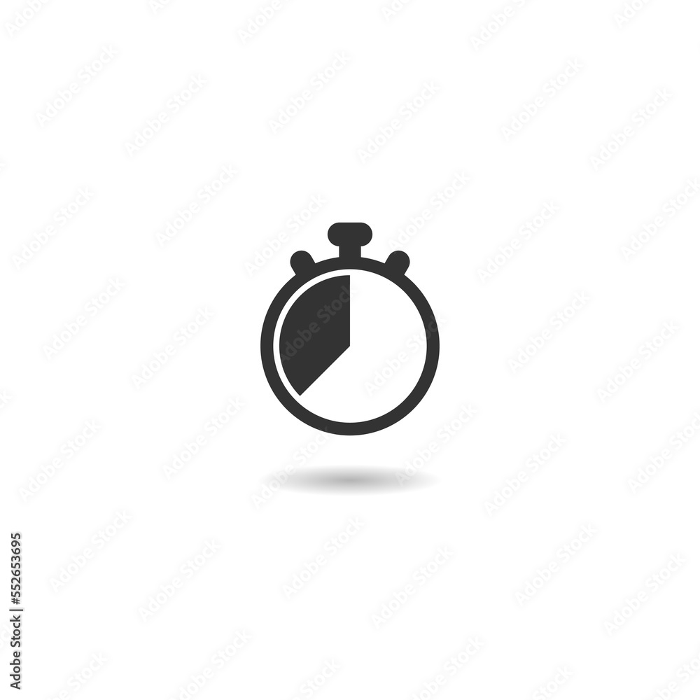  Stopwatch icon logo with shadow