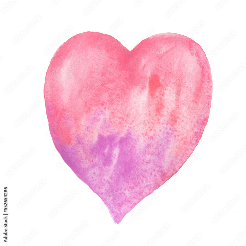 watercolor soft pink heart