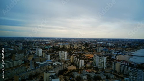 Aktau is the large port on Caspian coast photo