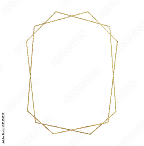 Elegant Gold Geometric Border Frame Transparent  © Seed of Art Design