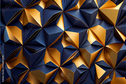 Gold and very dark blue geo...