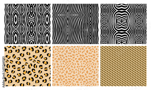 set of patterns with animals
