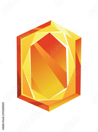 Jewelry gemstone. Precious stone or gem. Vector crystal icon. Isolated exquisite jewelry stone