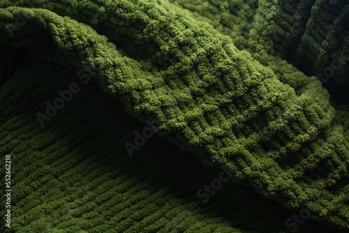Obraz na płótnie Monochrome background of cozy green knitted sweater w salonie