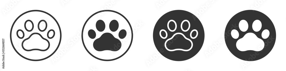 Pet footprints icon. Paw prints. Vector illustration. Pet footprints icon. Paw prints. Vector illustration.