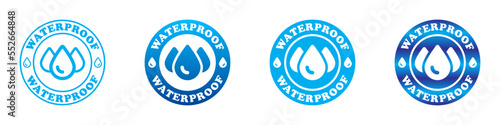 Waterproof icon set. Water proof logo. Vector illustration.