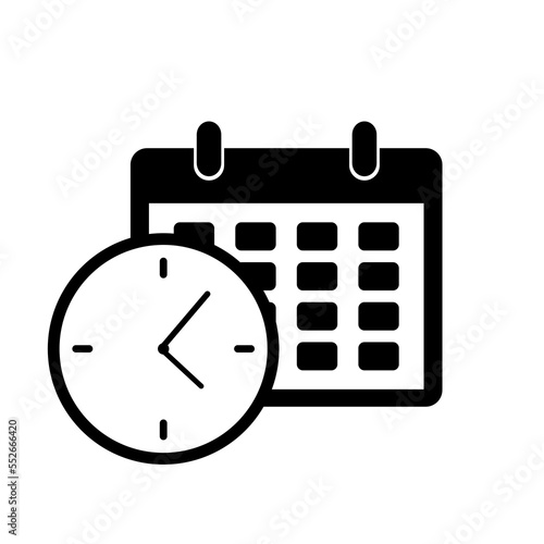 Reminder in calendar with clock icon isolated on white background. Notifications page. Alert for business planning, events.