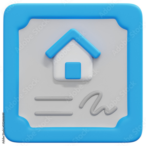 certificate 3d render icon illustration