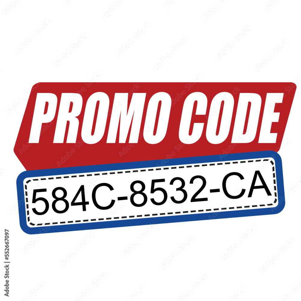 Promo code or coupon code label on white Promo code or coupon code label on white