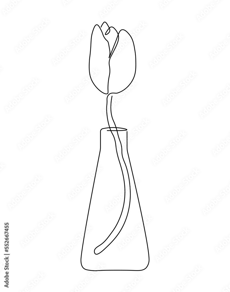 Flower one line drawing art. Continuous line drawing flowers in a vase. Concept hand drawing sketch line. Flower one line drawing art. Continuous line drawing flowers in a vase. Concept hand drawing sketch line.