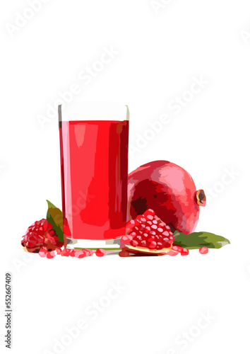 glass of red juice of pomegranate