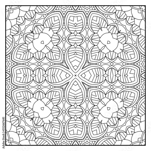 Mandala coloring page for adults. Mandala background. Mandala pattern coloring page. Hand drawn mandala pattern background. Vector black and white coloring page for coloring book.