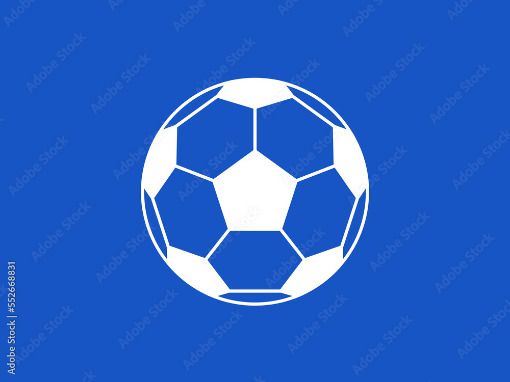 Naklejka premium シンプル白線サッカーボールアイコン