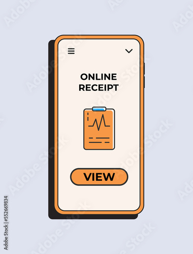 Health app. Online receipt in your phone. Online tele medicine flat concept. Medical consultation. Vector illustration