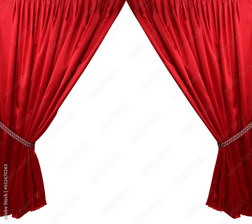 Red theater curtain on Png transparent background - obrazy, fototapety, plakaty 