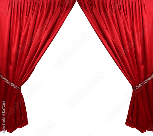 Red theater curtain on Png transparent background