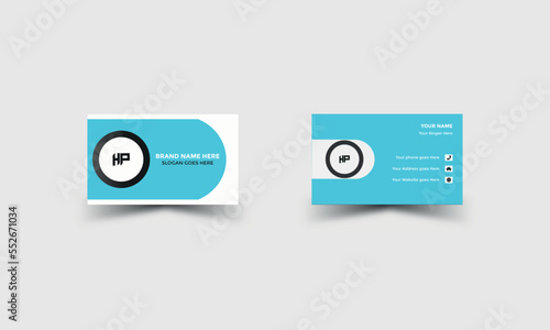 Double sided Creative And Modern Business card , Templates Clean and Minimal , Individual Layout And Print Card, Squares, Circle , Indigo And Black , Flat Abstract Creative Formal And Elegant Style