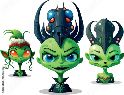 A set of cute aliens