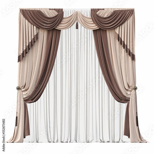 curtain isolated on white background  3D illustration  cg render 