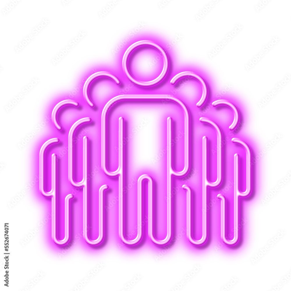 Group line icon. Business management sign. Neon light effect outline icon.