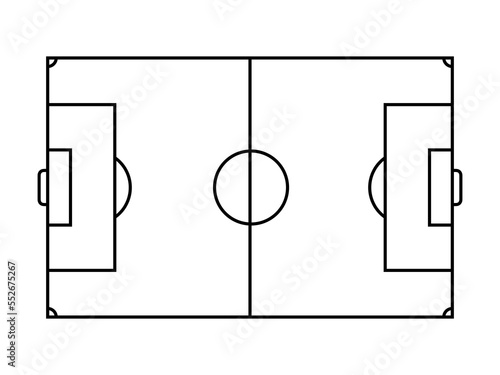 シンプルサッカーコート：黒線