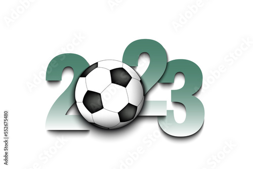 Fototapeta Naklejka Na Ścianę i Meble -  Happy New Year 2023 and soccer ball