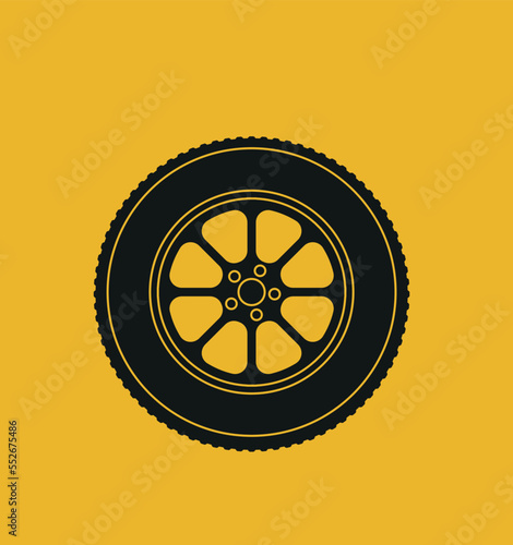 Car tire icon background vector illustration. Flat vector illustration template.
