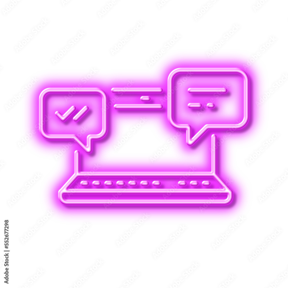 Internet Messages icon. Chat or Conversation. Neon light effect outline icon. Internet Messages icon. Chat or Conversation. Neon light effect outline icon.