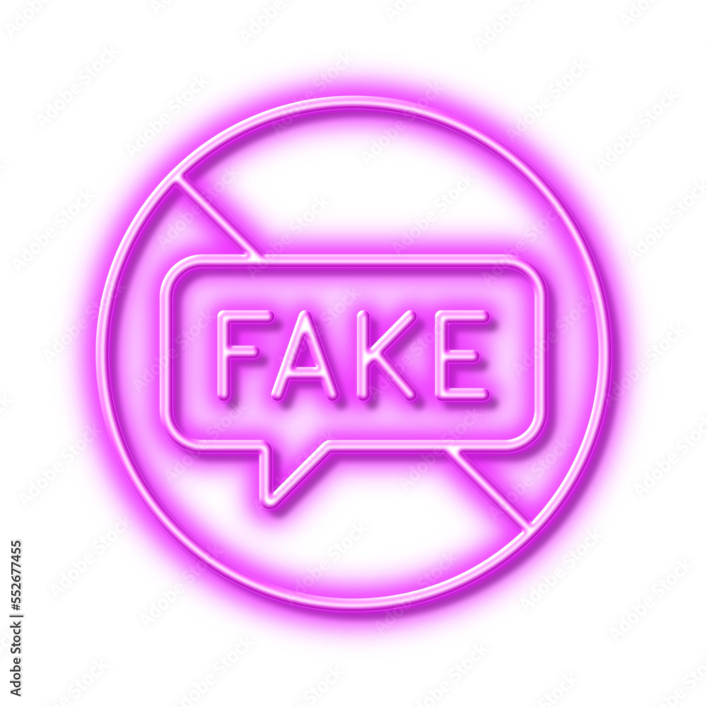 Fake news line icon. Stop propaganda conspiracy sign. Neon light effect outline icon. Fake news line icon. Stop propaganda conspiracy sign. Neon light effect outline icon.