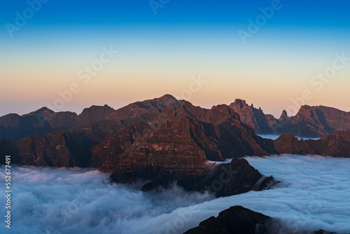 Amazing view from Bica da Cana in Madeira duirng sunset photo