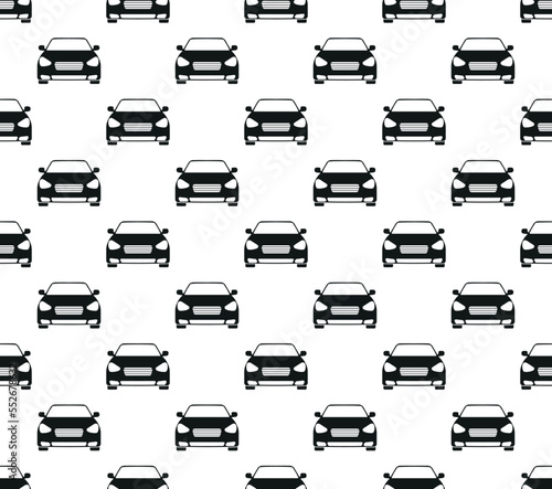 Seamless vector pattern - cars. Black and white